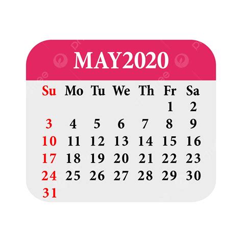 Gambar Kalender Mei 2020 Templat Untuk Unduh Gratis Di Pngtree