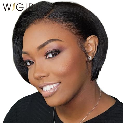 Wigirl Short Bob Lace Front Human Hair Wigs Brazilian Virgin Straight