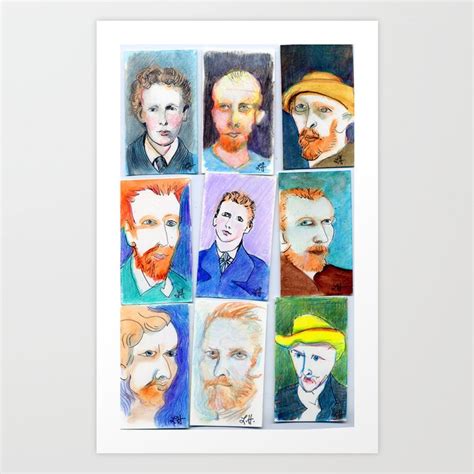 Van Gogh S Self Portraits By Lynne Holyoke Art Print By Lynne Holyoke