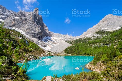 Dito Di Dio Lake Of Sorapiss In The Dolomites Stock Photo Download