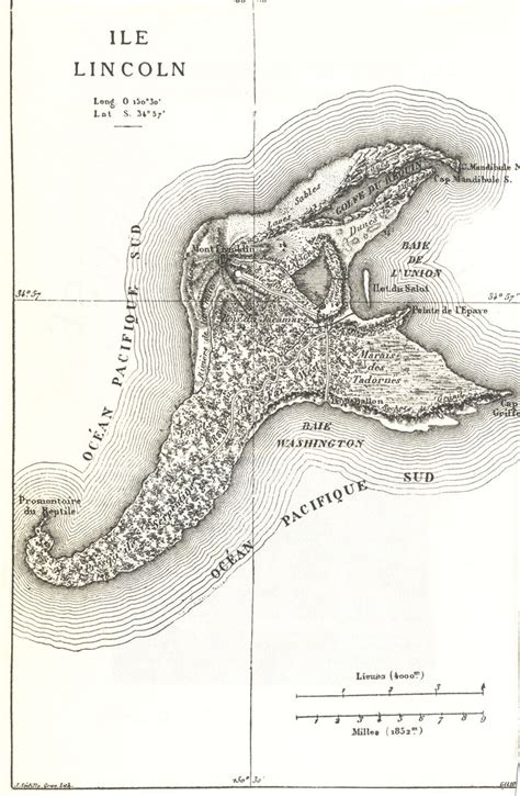 Ile Mysterieuse Vintage Maps Art Jules Verne The Mysterious Island