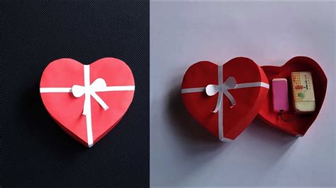 How To Make Heart Box Paper Fold Heart Box Paper Paper Craft Youtube
