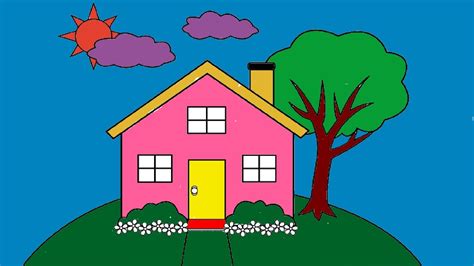 Drawing House For Learning Colors And Coloring Pages For Kids Kid