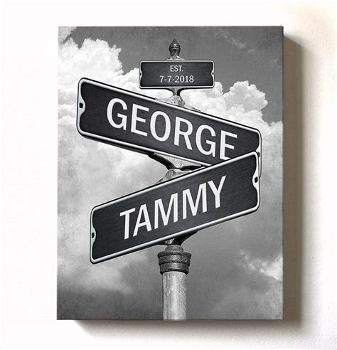 Street Sign Personalized With Couples Names Anniversary Date