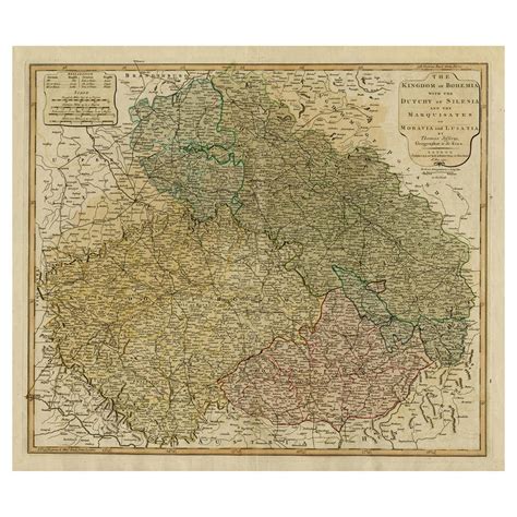Original Map Of The Kingdom Of Bohemia With Silesia Moravia And