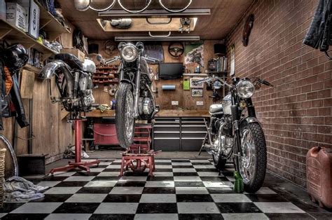 The Road And A Motorbike Motorcycle Workshop Motorcycle Shop
