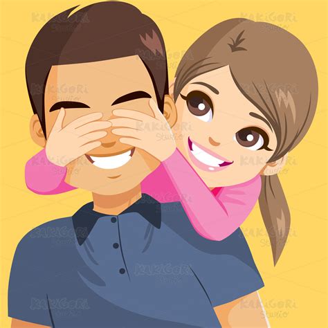 Daughter Hugging Dad Fathers Day Clipart Vector Illustration 05367