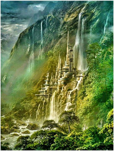 Stunning Fantasy Landscape Waterfall Castle Poland Fantasy Places