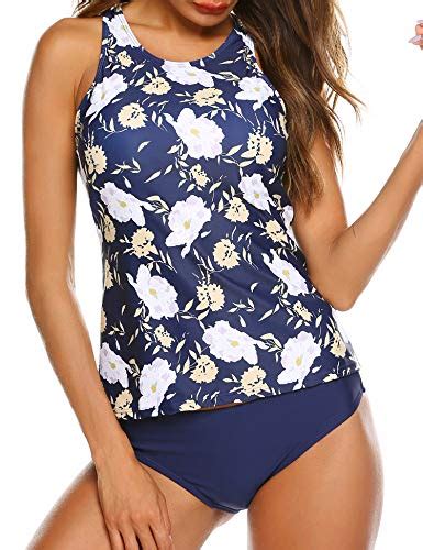 Balancora Damen Tankini Set Zweiteiliger Bauchweg Sportlich Badeanzug