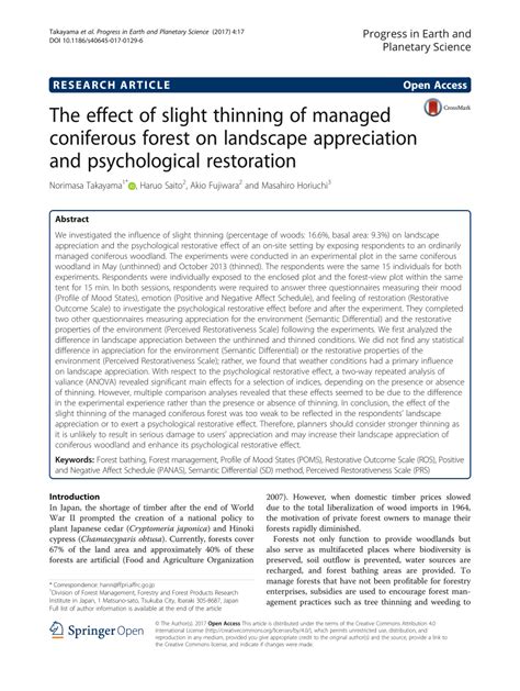 Pdf The Effect Of Slight Thinning Of Managed Coniferous Forest On