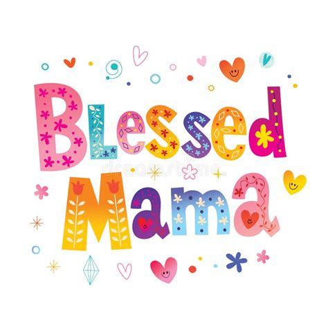 Blessed To Be Mama Multicolor Vector Lettering Stock Vector