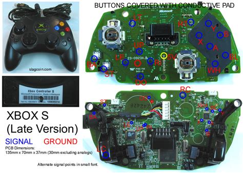 gaming gadgets  mods xbox   original xbox controller pcb diagrams  mods