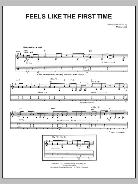 Feels Like The First Time By Foreigner Guitar Tab Guitar Instructor