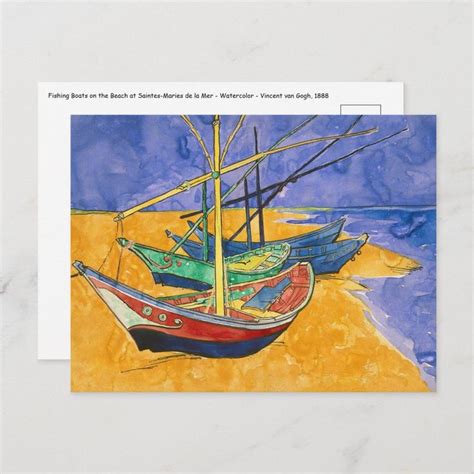 Vincent Van Gogh Fishing Boats On The Beach Postcard Zazzle