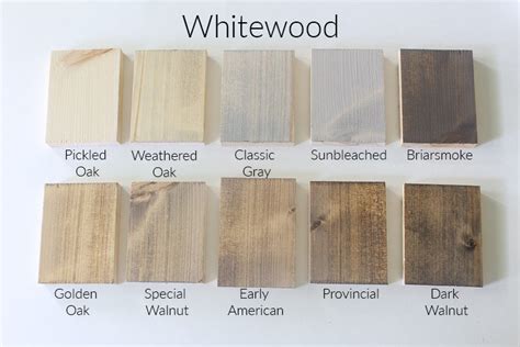 How 10 Different Stains Look On Different Pieces Of Wood Within The Grove