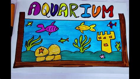 It is totally different to draw a shark or common carp than drawing a tropical fish. How to Draw a fish Aquarium for kids || Learn to draw a ...