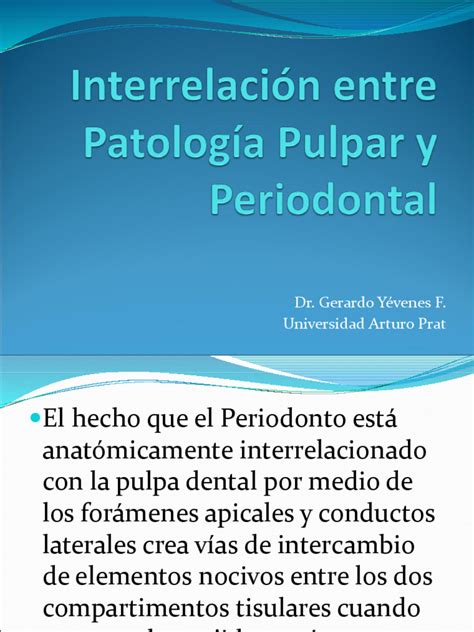 Interrelación Entre Patología Pulpar Y Periodontal Pdf Inflamación
