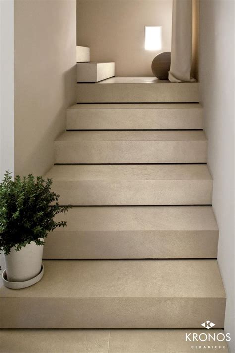 Stair Steps With Stone Look Porcelain Stoneware Tiles Stairs Design