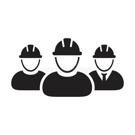 Construction Workers Icon Vector Group Of Builder Contractor People