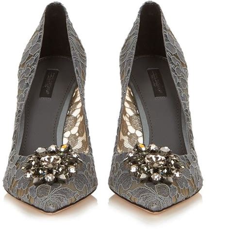 Dolce And Gabbana Crystal Embellished Lace Pumps Lace Pumps Shoe Laces