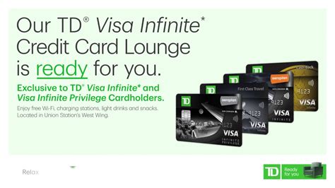 Td bank provides credit card, cash reward credit card, gift card and some other fascinated service. This credit card gets you lounge access at Union Station | TD Visa Infinite - YouTube