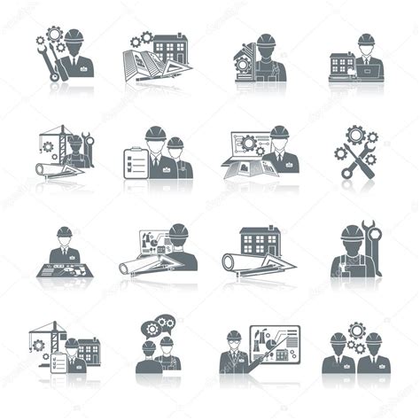 Engineer Icon Black Stock Vector Image By ©macrovector 58774295