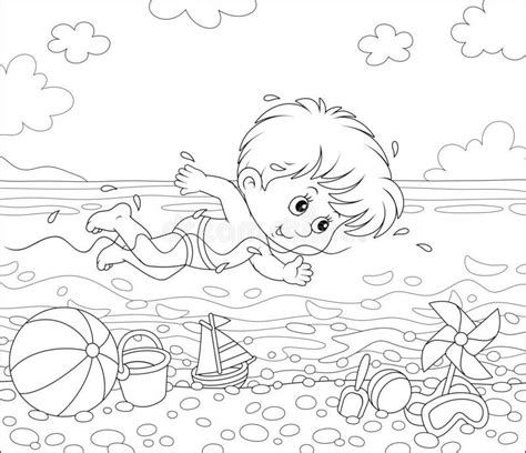 Boy Swimming Coloring Pages Boringpop Com