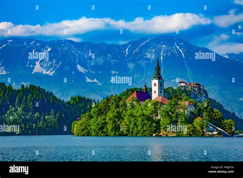 Island And Church On Lake Bled Julian Alps Slovenia One Of Europes