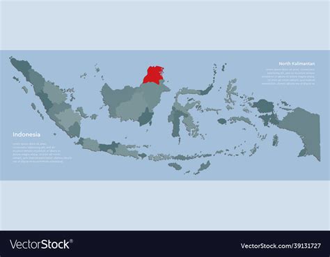 Map Country Indonesia And North Kalimantan Vector Image
