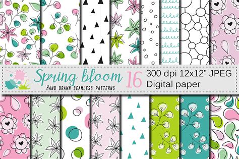 Digital Papers Seamless Patterns Art And Collectibles Drawing