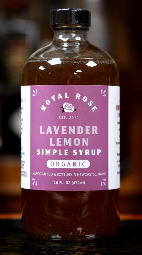 Lavender Lemon Simple Syrup By Royal Rose Usda Certified Organic