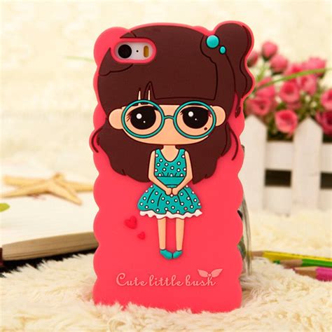 soft silicone cute little bush colorful rainbow phone case cartoon cover phone case for iphone 6