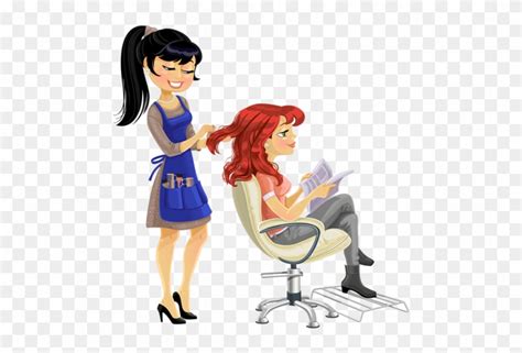 barber combing cute client girl vector image on vectorstock hairdresser clipart free