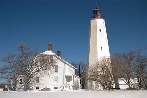 These pieces depict real lighthouses with historic significance, including some with electric lights and horns built in. Sandy Hook New Jersey Stock Photos, Pictures & Royalty ...