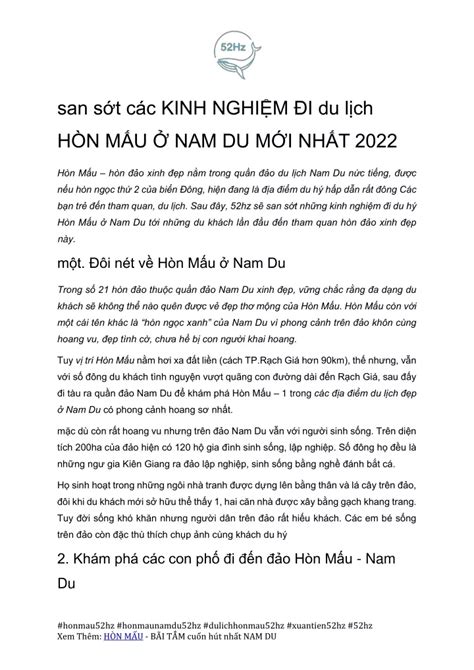 PPT Cam Nang Du Lich Hon Mau Nam Du Cung Xuantien52hz PowerPoint