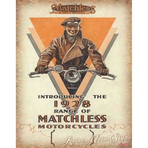 Matchless Motorcycles Vintage Metal Tin Sign Poster