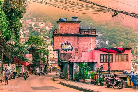 street scene during a warm sunset in rochina favela rio de janeiro brazil places to travel