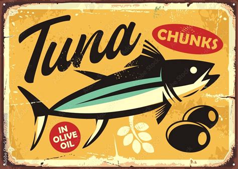 Tuna Fish Vector Graphic Illustration Canned Tuna Chunks In Olive Oil