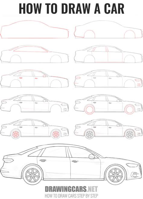 How To Draw A Car Car Drawing Tutorials
