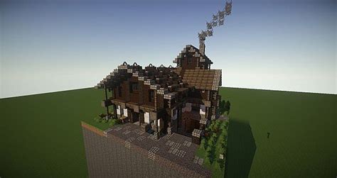 Identify key areas of life in a medieval town. Medieval Barn / Mittelalterlicher Stall Minecraft Project