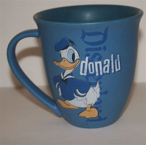 Disneyland Souvenir Donald Duck Tea Cup Coffee Mug Blue With Graphics