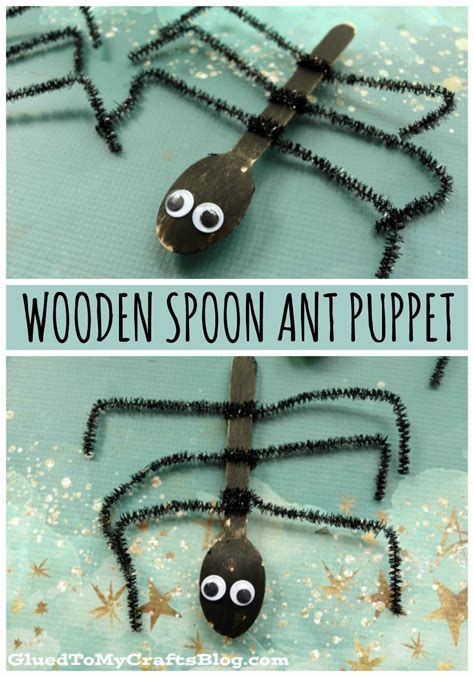 Wooden Spoon Ant Puppet Boredom Buster Kid Craft Idea Spring Crafts