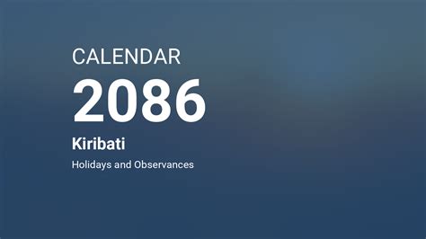 Year 2086 Calendar Kiribati