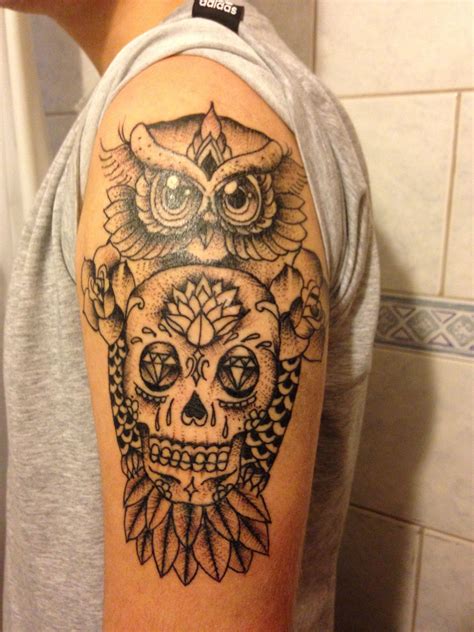 Owl Sugar Skull Tattoo Tattoos Sugar Skull Tattoos Skull Tattoo