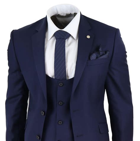 Mens Navy 3 Piece Wedding Suit: Buy Online - Happy Gentleman