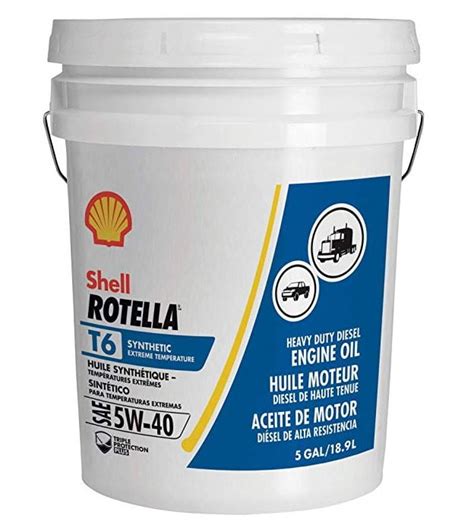 Shell Rotella T6 Full Synthetic 5w 40 Diesel Engine Oil 5 Gallon