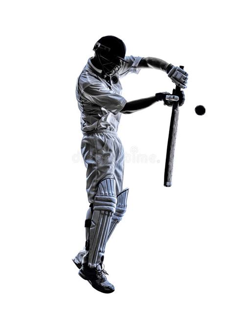 Silhouette De Batteur De Joueur De Cricket Photo Stock Image Du Homme