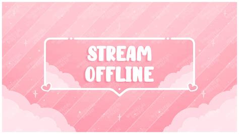 4 Twitch Overlay Screens Pink Sparkly Cloud Design Etsy