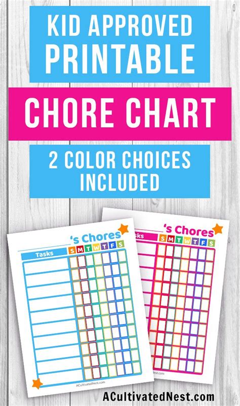 Printable Chore Charts A Cultivated Nest Printable Chore Chart