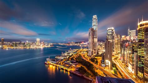 7680x4320 Hong Kong Skyscrapers Buildings 8k Wallpaper Hd City 4k